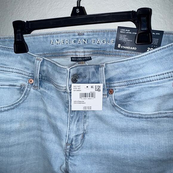 NWT American Eagle Low Rise Jeans Denim Size 8 - Picture 3 of 4